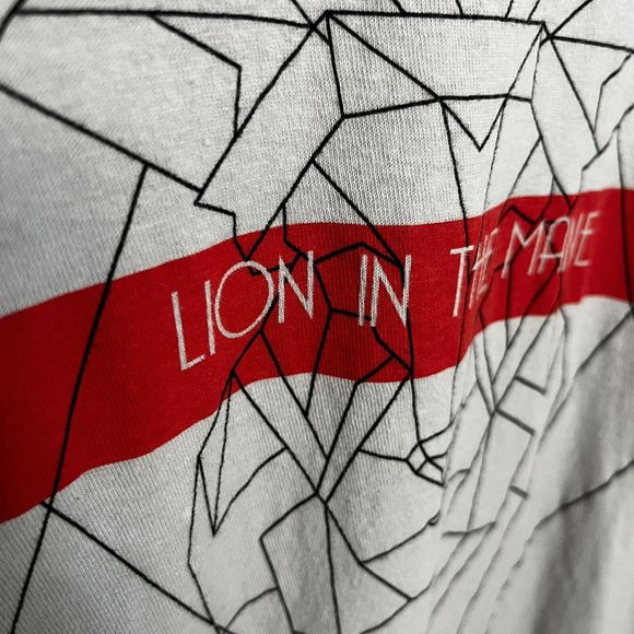 Lion In The Mane Band T Shirt Large Brooklyn New York Light Grey Very Good Cond - Picture 3 of 6